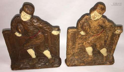 Pair Of Old Football Bookends