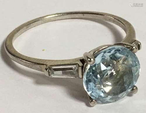 Sterling Silver Ring With Blue Stone