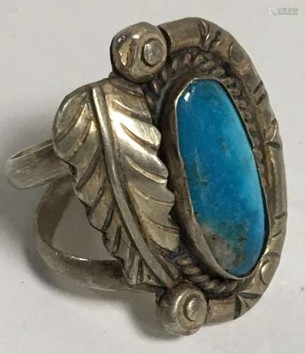 Sterling Silver And Turquoise Ring