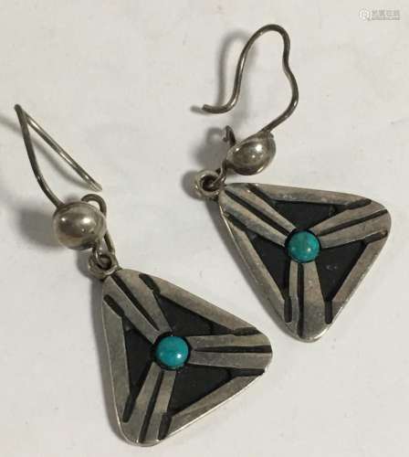 Pair Of Taxco Mexico Sterling Silver Earrings