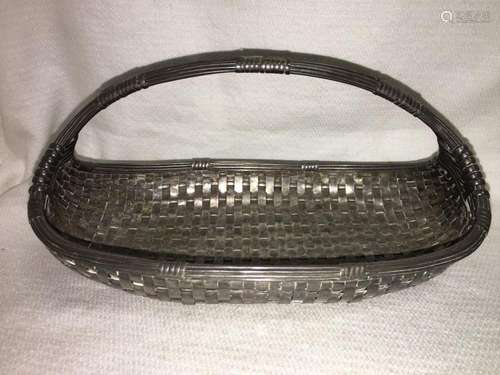 Woven Silver Plate Basket