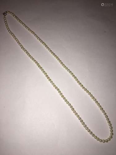 Pearl Necklace With Sterling Silver Clasp