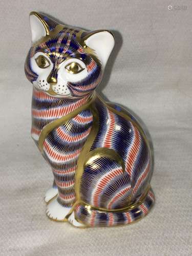 Royal Crown Derby Bone China Cat Figurine