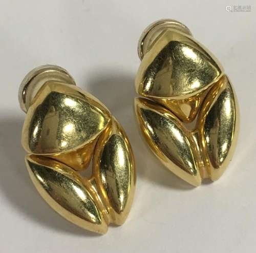 Pair Of 18k Gold Clip Earrings