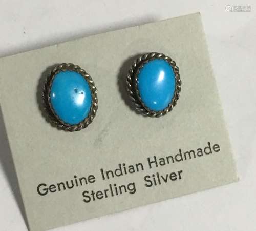 Handmade Sterling & Turquoise Earring