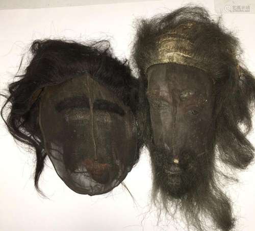 Two 19th Century Lodge Masks