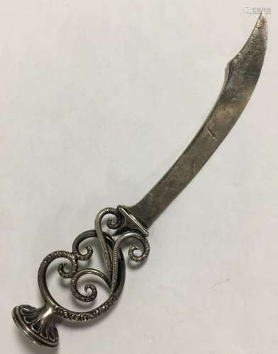F & B Sterling Silver Letter Opener And Seal