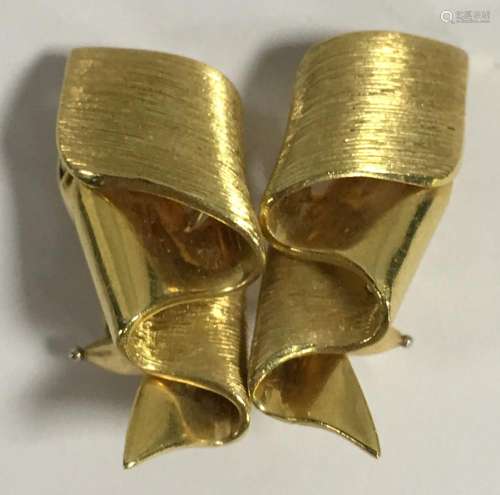Pair Of 18k Gold Clip Earrings