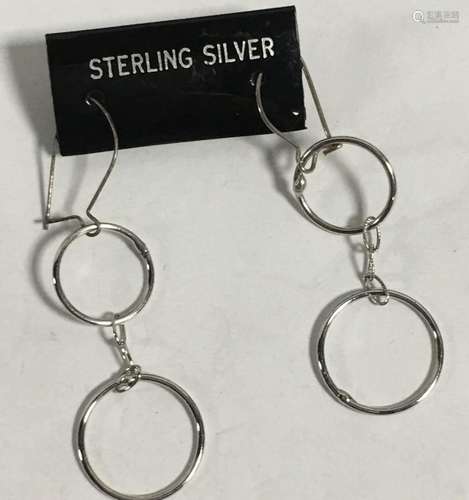 Pair Of Sterling Silver Dangle Earrings