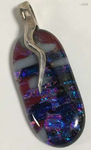 Sterling Silver And Art Glass Pendant