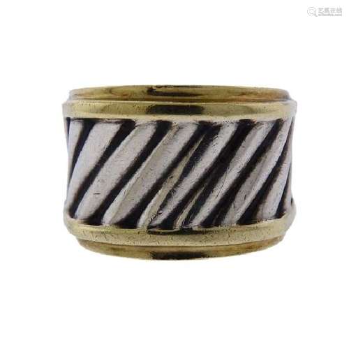 David Yurman 14K Gold Sterling Cable Ring