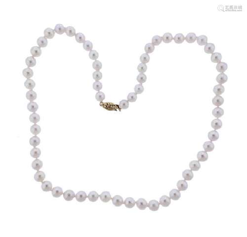 14k Gold Pearl Necklace