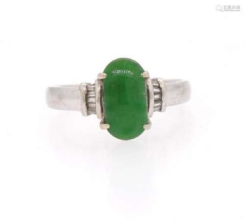 14k Gold Jade Diamond Ring