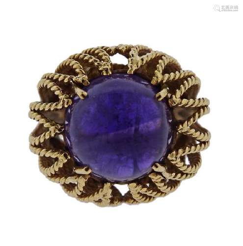 David Webb 18K Gold Amethyst Cocktail Dome Ring