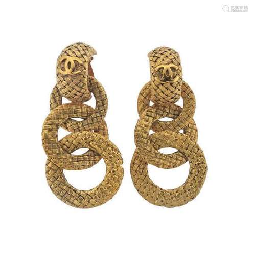 Vintage Chanel Costume Circle Drop Earrings