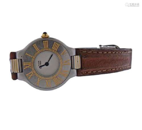 Cartier Must De Cartier 21 Steel Quartz Leather Band