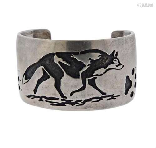 Sterling Silver Wide Cuff Bracelet