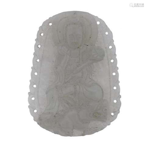 Carved White Stone Buddha Pendant