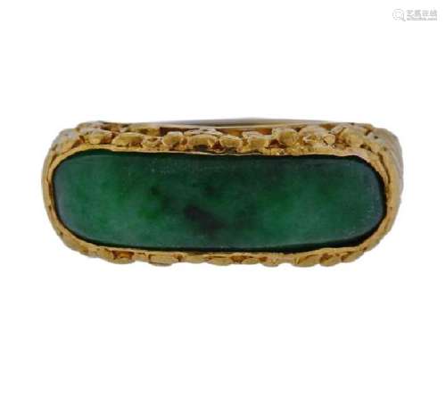 High Karat Gold Jade Ring