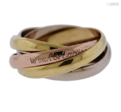 Cartier Trinity 18K Tri Color Gold 5 Band Ring