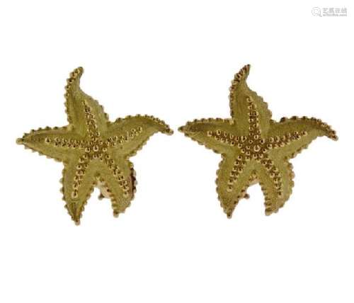Tiffany & Co 18K Gold Starfish Earrings