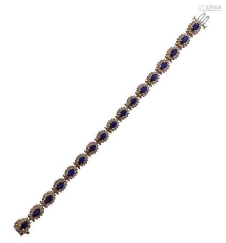 14k Gold Diamond Sapphire Bracelet