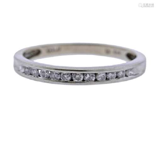 Platinum Diamond Half Band Wedding Ring