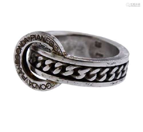 Franco Pianegonda Sterling Silver Eternity Love Ring Sz