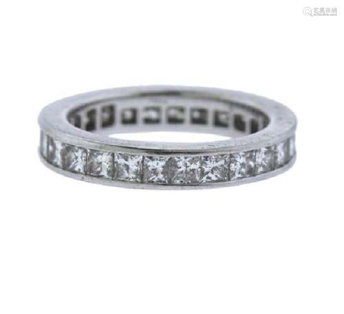Platinum 2.50ctw Diamond Eternity Wedding Band Ring