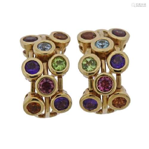 Sonia B 14k Gold Multi Gemstone Earrings