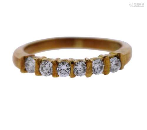 18k Gold Six Stone Diamond Ring