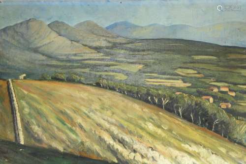 Oil on Board European School Landscape, 20th C.