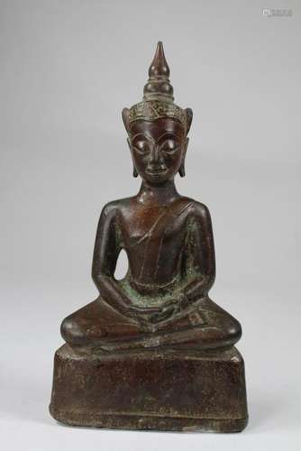 Antique Bronze Theravada Seated Buddha