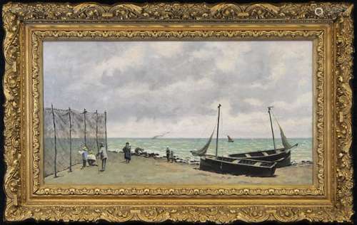 French School, 19th C. Coastal Scene w/ Figures