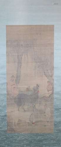 Early Antique Chinese Scroll Painting, Signed