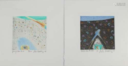 (2) Wasserberger, Abstract Lithographs, Signed