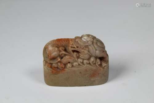 Chinese Carved Stone Dragon Chop