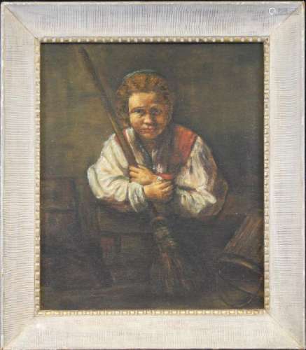 20th C. Portrait of Young Boy in Interior Setting