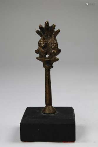 Antique Cast Bronze Tibetan Ritual Bell Handle