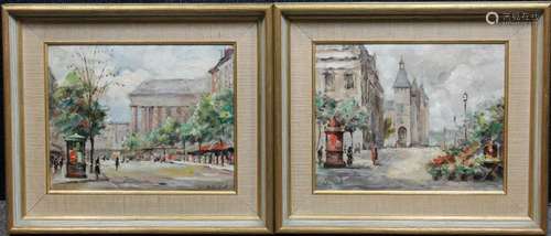 Andre Picot (1910 - 1992) Pair of Street Scenes