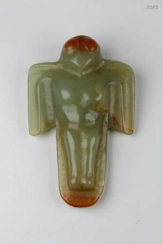 Chinese Jade Archaistic Style Flying Bird Pendant