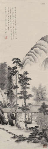 1821 张峑 竹炉山房图 水墨纸本 立轴