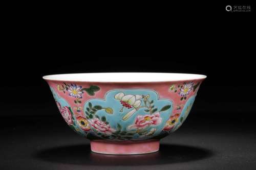 A FAMILLE ROSE BOWL, KANG XI MARK