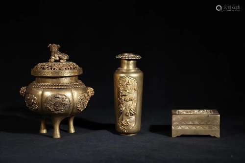 A GILT-BRONZE RITUAL SET