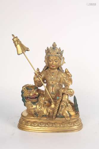 A GILT-BRONZE FIGURE OF DORJE RABTEMNA