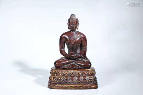 A CHENXIANG WOOD FIGURE OF BHAISAJYAGURU