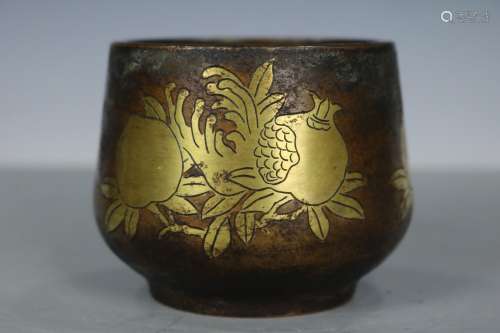 A Bronze Gold Inlaid Censer
