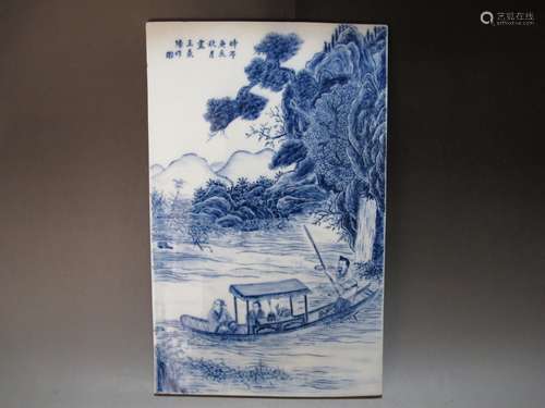 A Blue and White Porcelain Panel