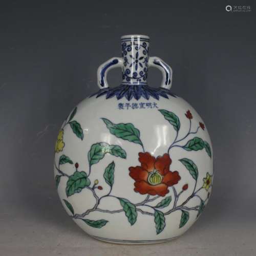 A Blue and White and Doucai Porcelain Vase