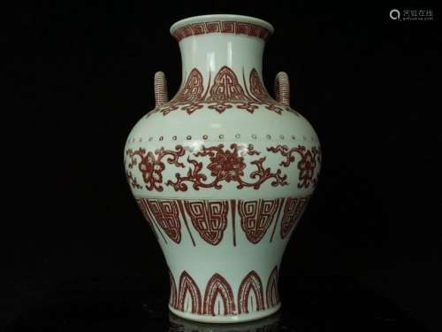 An Underglaze Copper Red Porcelain Vase